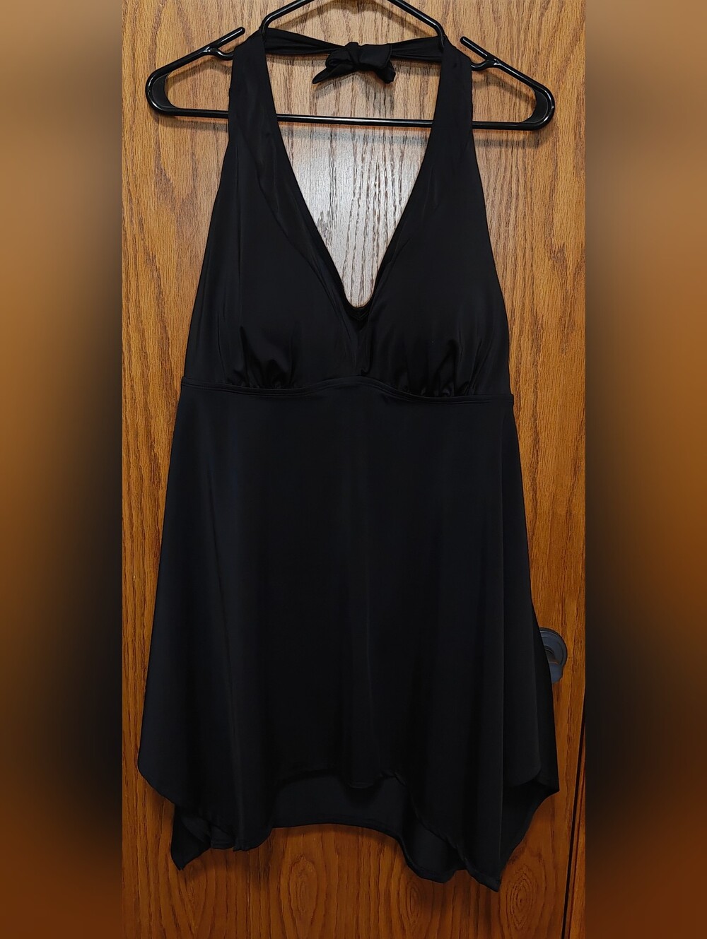Swimsuits For All Black Halter Swimdress, Top Only, Size 22W, New Without Tags